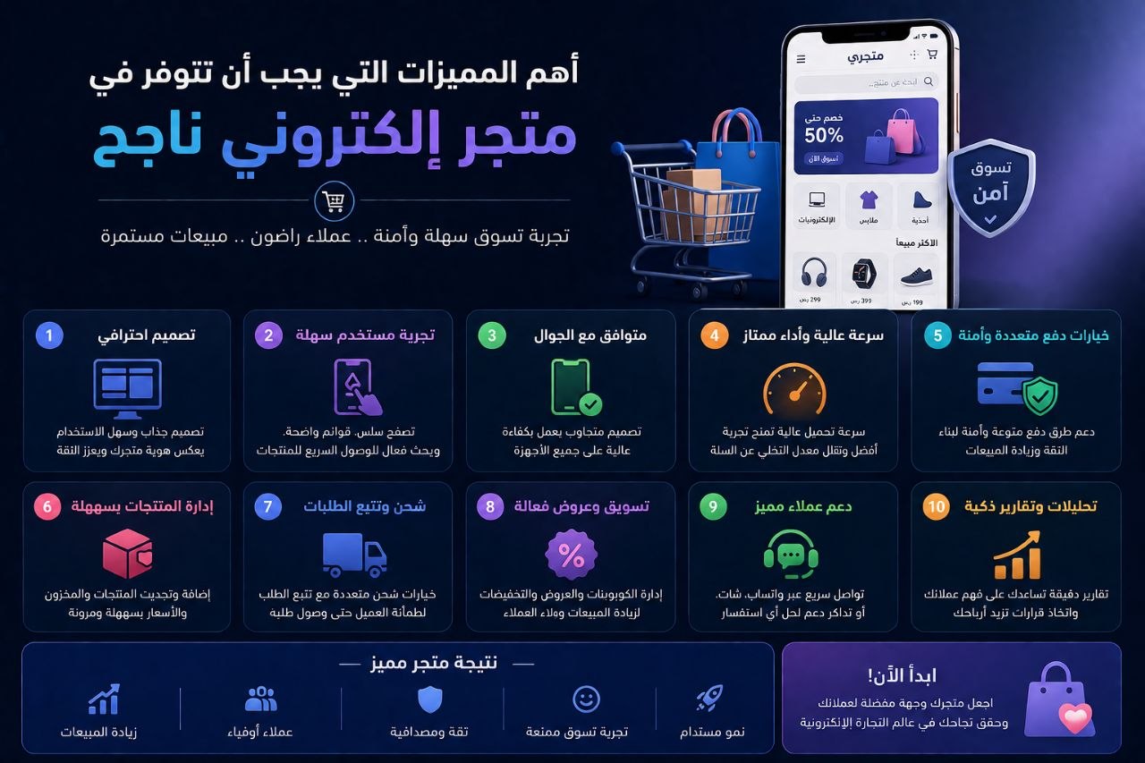 أهم المميزات التي يجب أن تتوفر في متجر إلكتروني ناجح